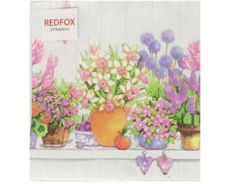 Cottage Garden napkins featuring floral designs, 3-ply, eco-friendly, perfect for rustic dining and gatherings.