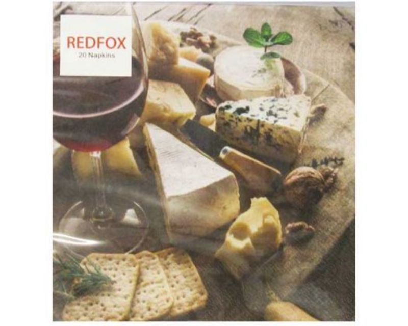 Elegant 3-ply Cheese Board Napkins in cellophane, perfect for enhancing gatherings and charcuterie displays.