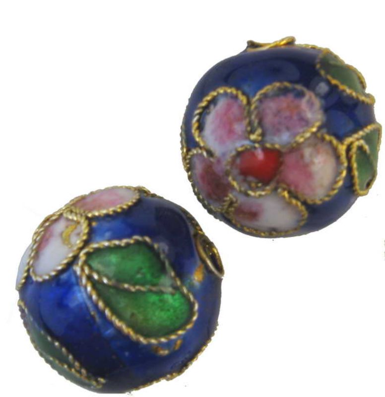 Vibrant 12mm Cloisonne beads set of 12, perfect for DIY jewelry projects with intricate designs and rich colors.