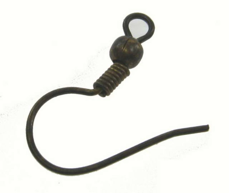 Antique brass 19mm earwire components set of 100, perfect for crafting elegant and comfortable earrings.