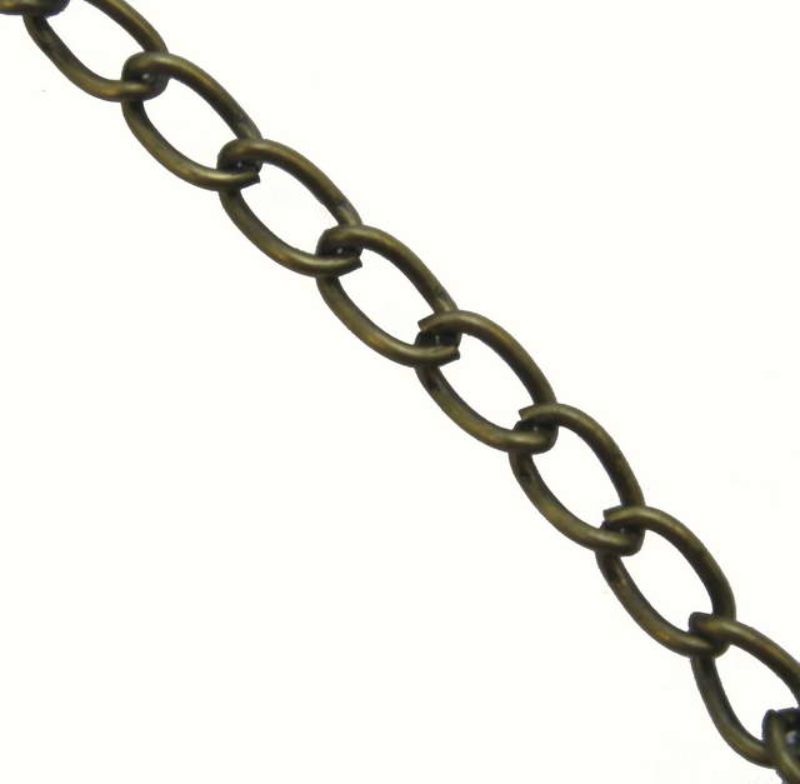Antique brass extension chain set of 2, 5m each, perfect for jewelry making and DIY projects with a vintage charm.