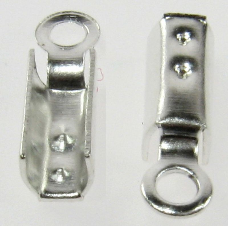 High-quality silver 7x3mm leather crimps, 1000 pieces, perfect for durable, stylish leather crafting and jewelry making.