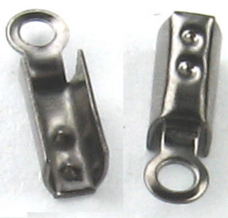 Lightweight package of 1000 premium 7x3mm leather crimps for secure jewelry and leather crafting projects.