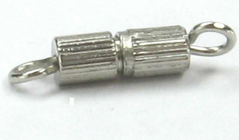 High-quality chrome-plated 8.5x3mm screw clasps, 50 pieces set for durable and stylish jewelry making.