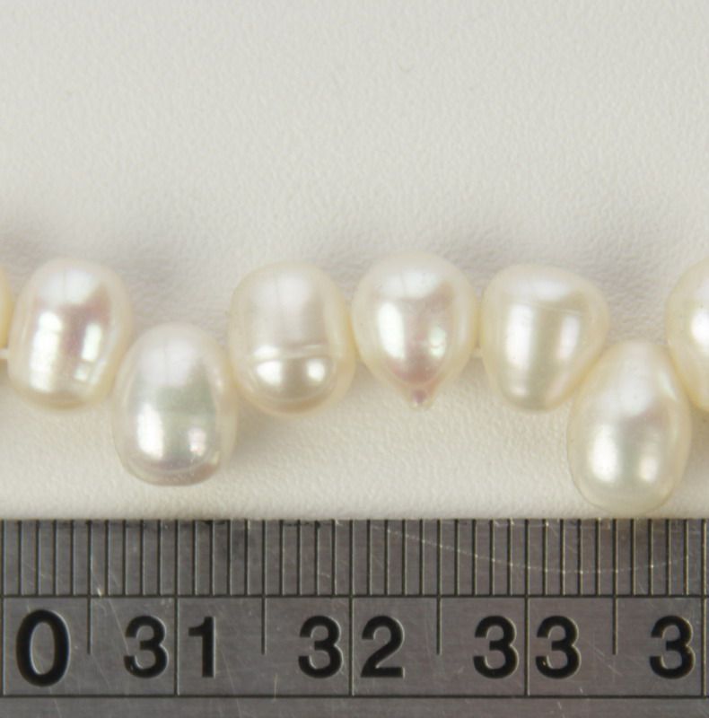 Set of 2 cream Freshwater Pearls showcasing natural variations, perfect for elegant jewelry-making projects.