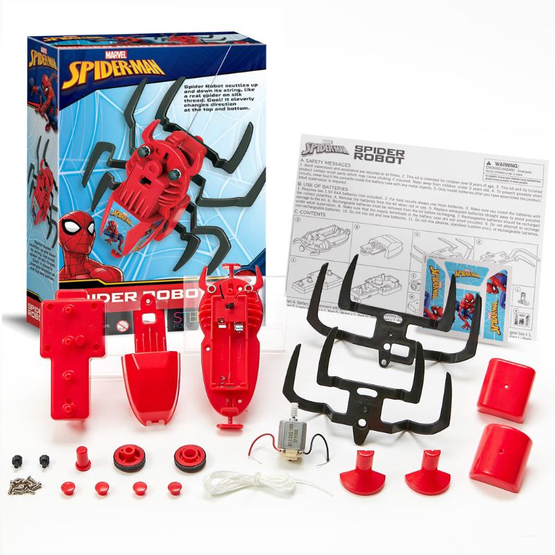 Spider Robot Kit by 4M, engaging STEM toy for kids 8+, builds a robot that mimics spider movement on a string.