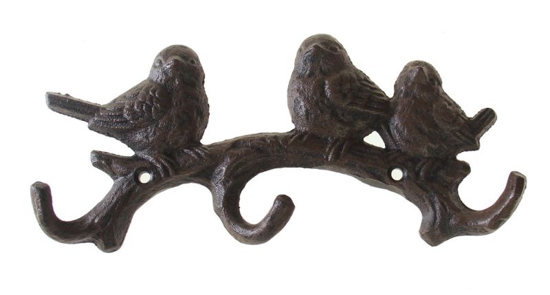 Durable 21cm iron wall hooks for organizing coats, bags, and accessories, featuring a sleek rustic design.