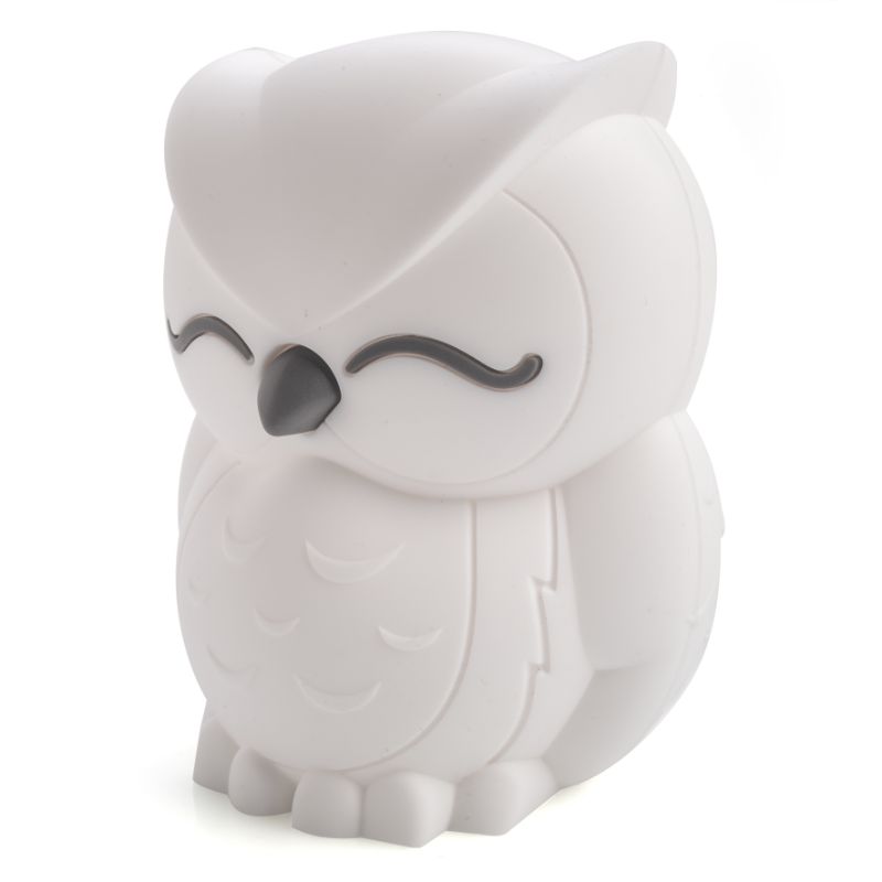 Adorable owl-shaped LED lamp with soft silicone, 6 brightness levels, rechargeable battery, perfect for children's rooms.