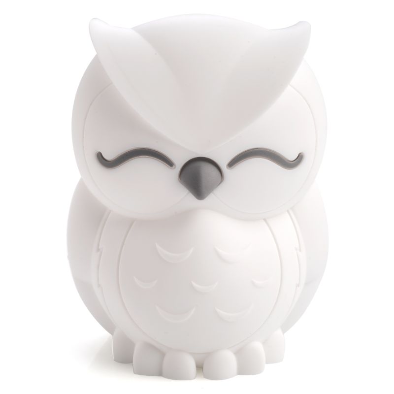 Adorable owl-shaped LED lamp with soft silicone casing, adjustable brightness, and rechargeable battery for kids' rooms.