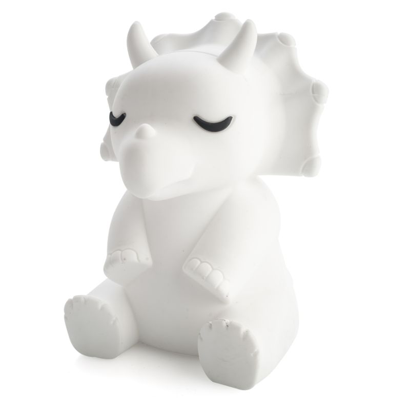 Adorable soft touch triceratops LED light with adjustable brightness, perfect for kids' rooms and bedtime comfort.
