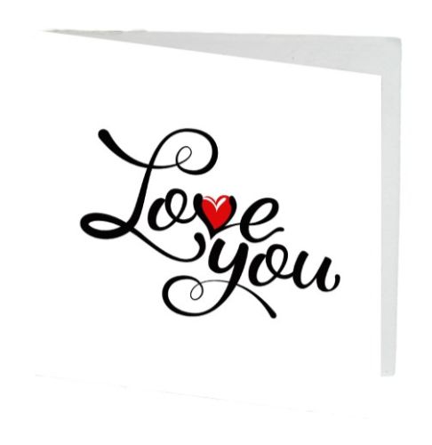 Pack of 10 Love You Calligraphy gift cards, 7cm, perfect for heartfelt messages and special occasions.