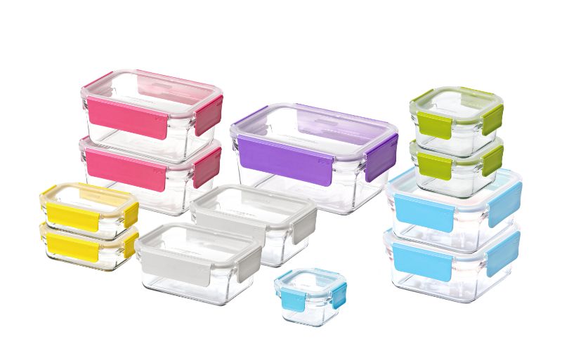 12-piece Glasslock container set with airtight lids, BPA-free glass, perfect for meal prep and food storage.