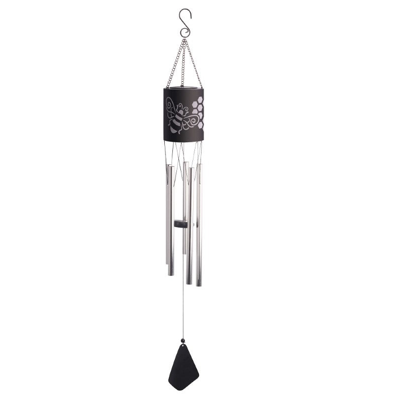 Bee Cylinder Solar Wind Chime 39"