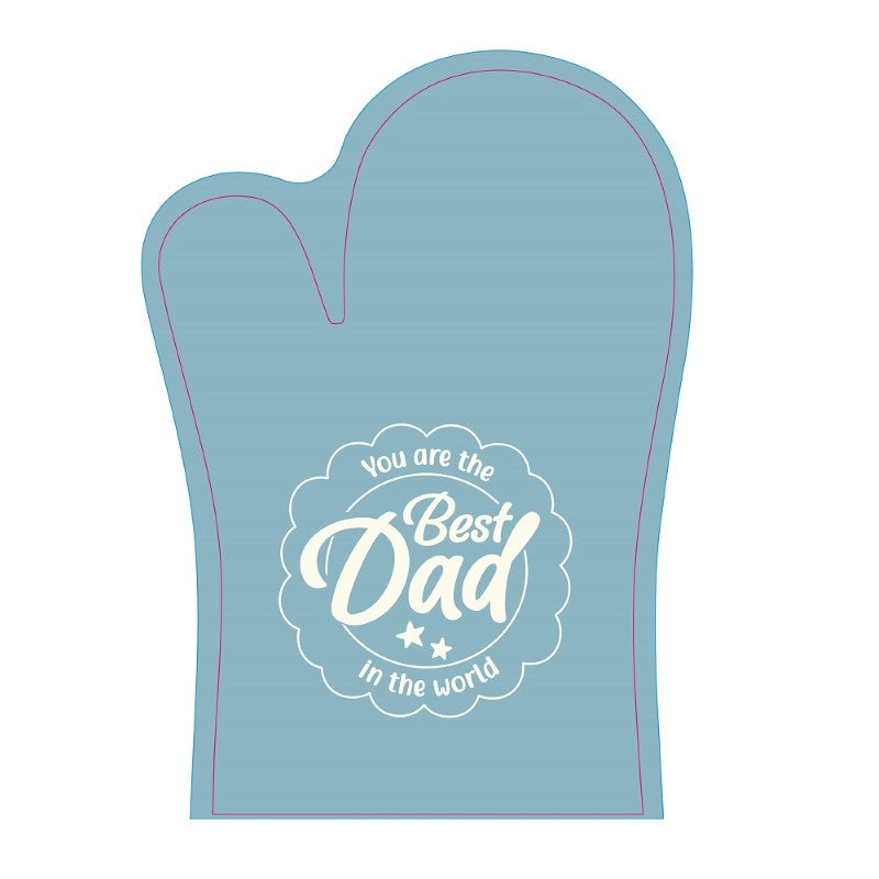 Best Dad in the World Oven Glove features a heartfelt design, perfect for keeping hands safe while cooking up delicious meals.