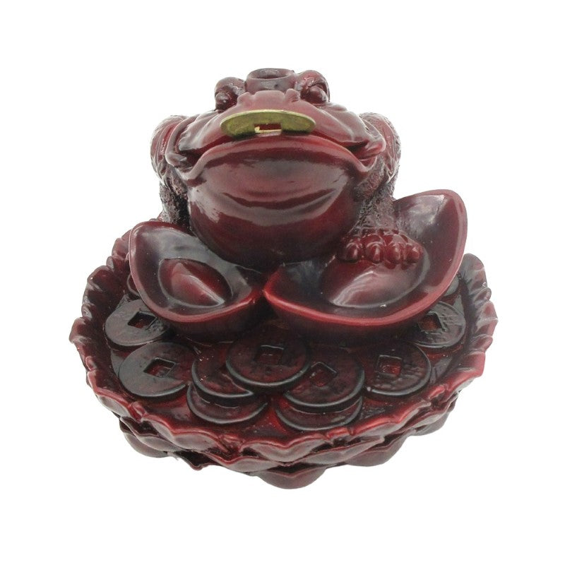 Intricately hand-painted Money Frog Backflow Burner, designed to enhance relaxation and attract prosperity with mesmerizing smoke flow.