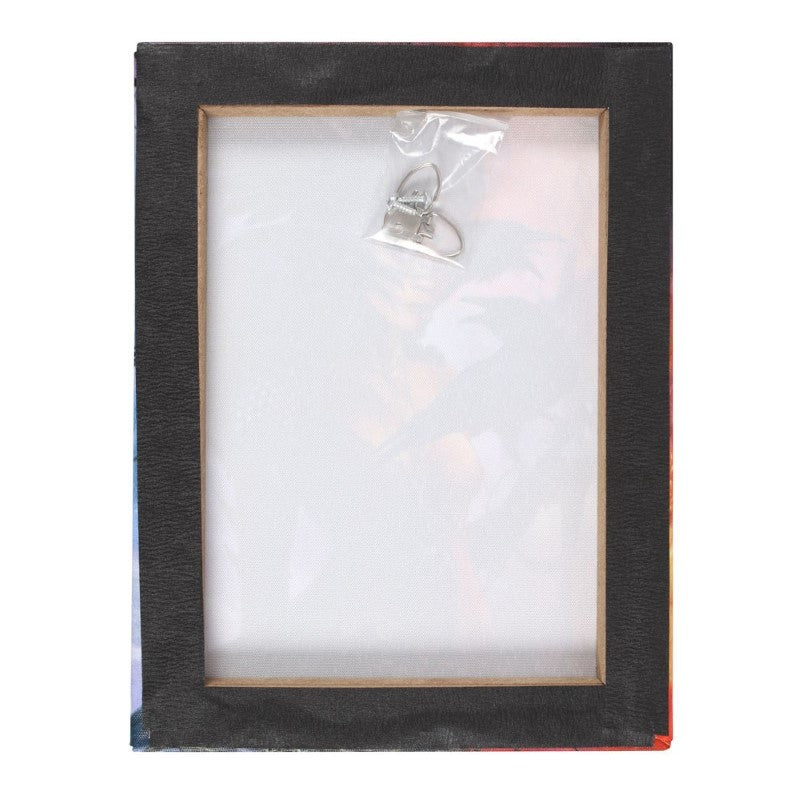 Gothic fantasy canvas featuring a woman with ravens in a moonlit forest, creating a magical home decor piece.