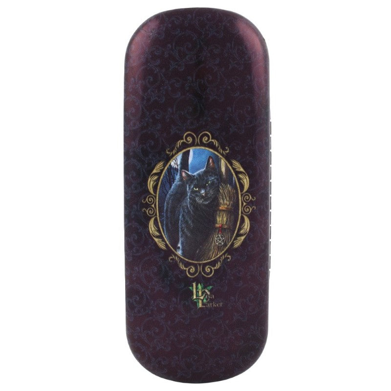 Stylish glasses case by Lisa Parker featuring 'Brush With Magick' design, includes cleaning cloth for lens care.