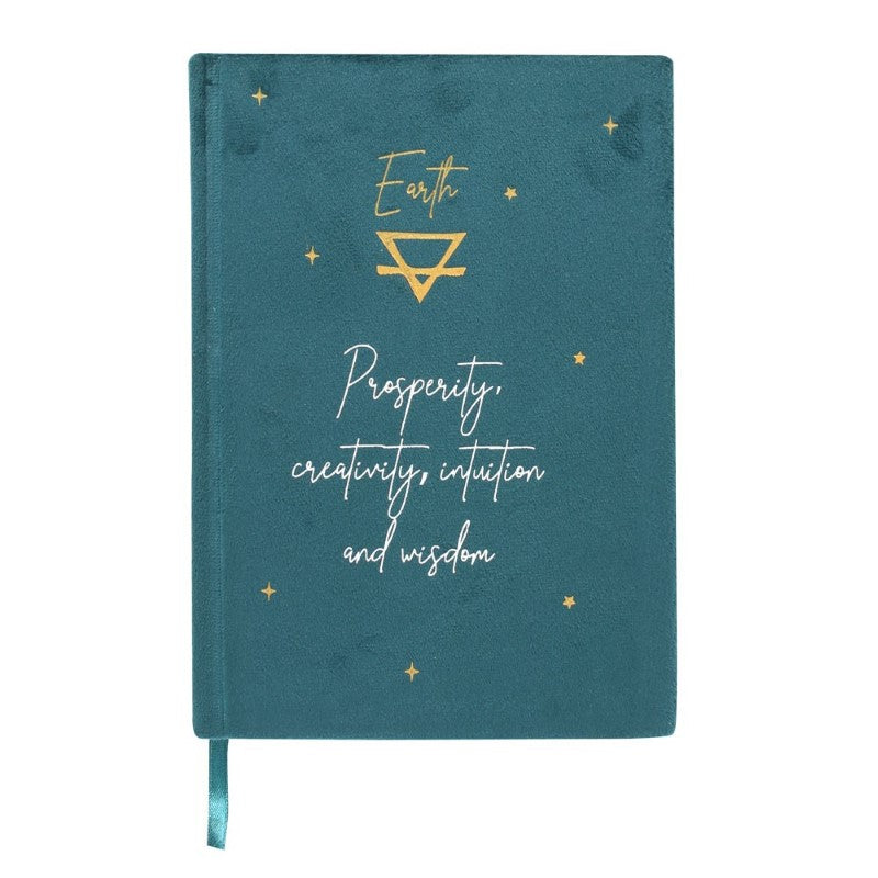 Luxurious green velvet notebook featuring earth zodiac signs and inspiring quotes, perfect for astrology lovers and creatives.