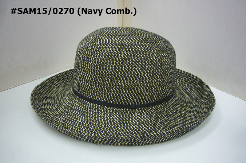 Bohemian navy bucket sun hat with UVPF 50+, blocking 97.5% of harmful sun rays. Size: 57cm.