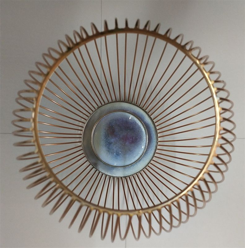 Rose gold wire candle holder, 23cm tall, elegant design for stylish decor, ideal for candles and special occasions.