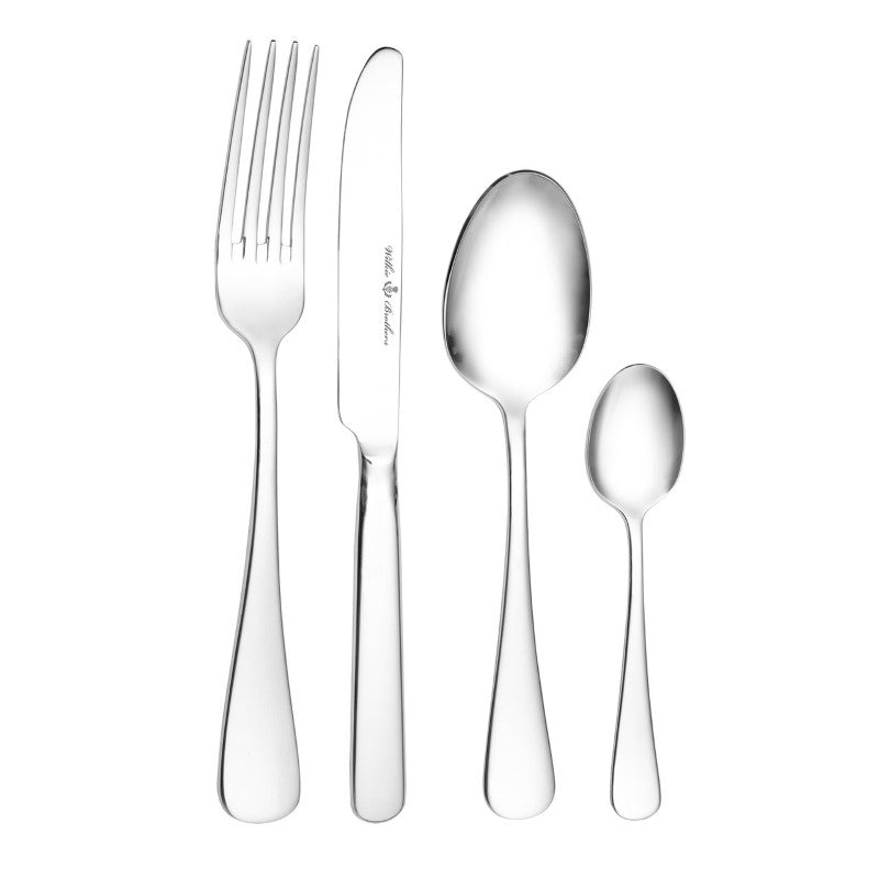 24-piece Wilkie Edinburgh cutlery set in mirror-polished stainless steel, designed for elegant dining and special occasions.