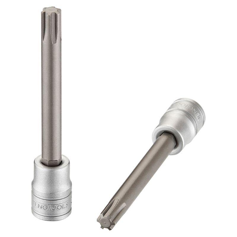 Teng 3/8in Dr. Long Ribe Bit Socket #09, durable socket for automotive tasks, providing access to hard-to-reach fasteners.