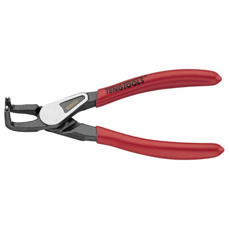 Teng MB 5in Bent/Inner Circlip Plier with bent tips for easy access, durable ergonomics, ideal for automotive and DIY tasks.
