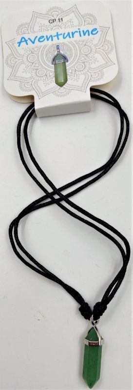 Set of 6 unique green aventurine point pendants, ideal for jewelry making and promoting emotional balance.