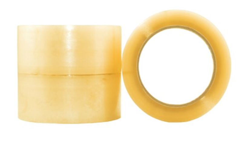 Clear acrylic packaging tape, 48mm x 100m, 55mu thick, 36 rolls, ideal for durable and secure sealing of boxes.