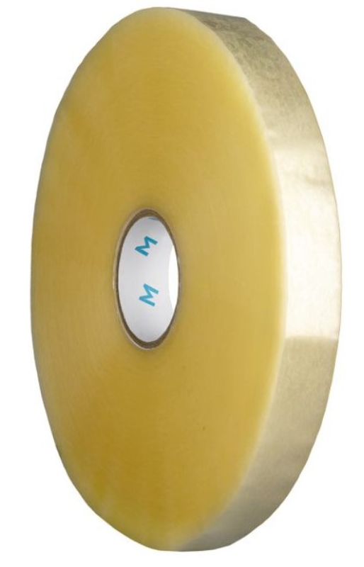 Clear acrylic machine packaging tape, 48mm x 1500m, featuring high tack adhesive for strong bonding and efficient packaging. Pack of 5.