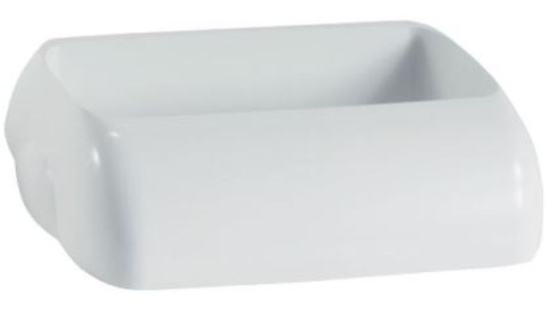 Wall-mounted 42L waste bin with hidden lid in sleek white design, ideal for kitchens, offices, and busy environments.