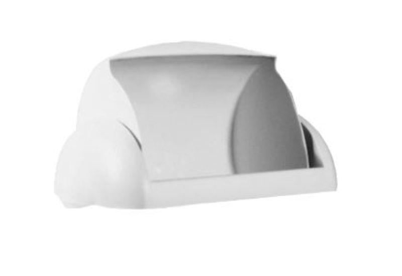Wall-mounted 23L bin with a sanitary lid in glossy white, ideal for hygienic waste disposal in various settings.