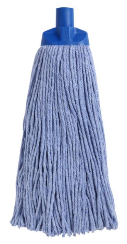 Cut Cotton Mop Head in blue, 400g/300mm, made of absorbent cotton, designed for effective cleaning with easy handle replacement.