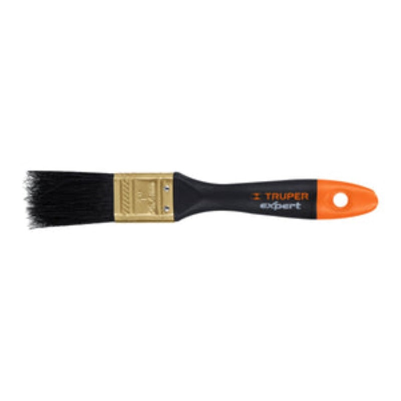 25mm Truper paint brush with a plastic handle and soft synthetic bristles for smooth, precise application and minimal streaks.
