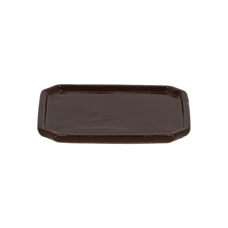 Set of 4 rectangular bonsai saucers, 17 x 13 x 2cm, designed for drainage and protecting surfaces in elegant style.