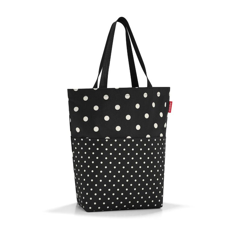 Reisenthel Cityshopper 2 Bag in Mixed Dots, 25L, features sturdy zipper, two straps, and multiple pockets for urban convenience.