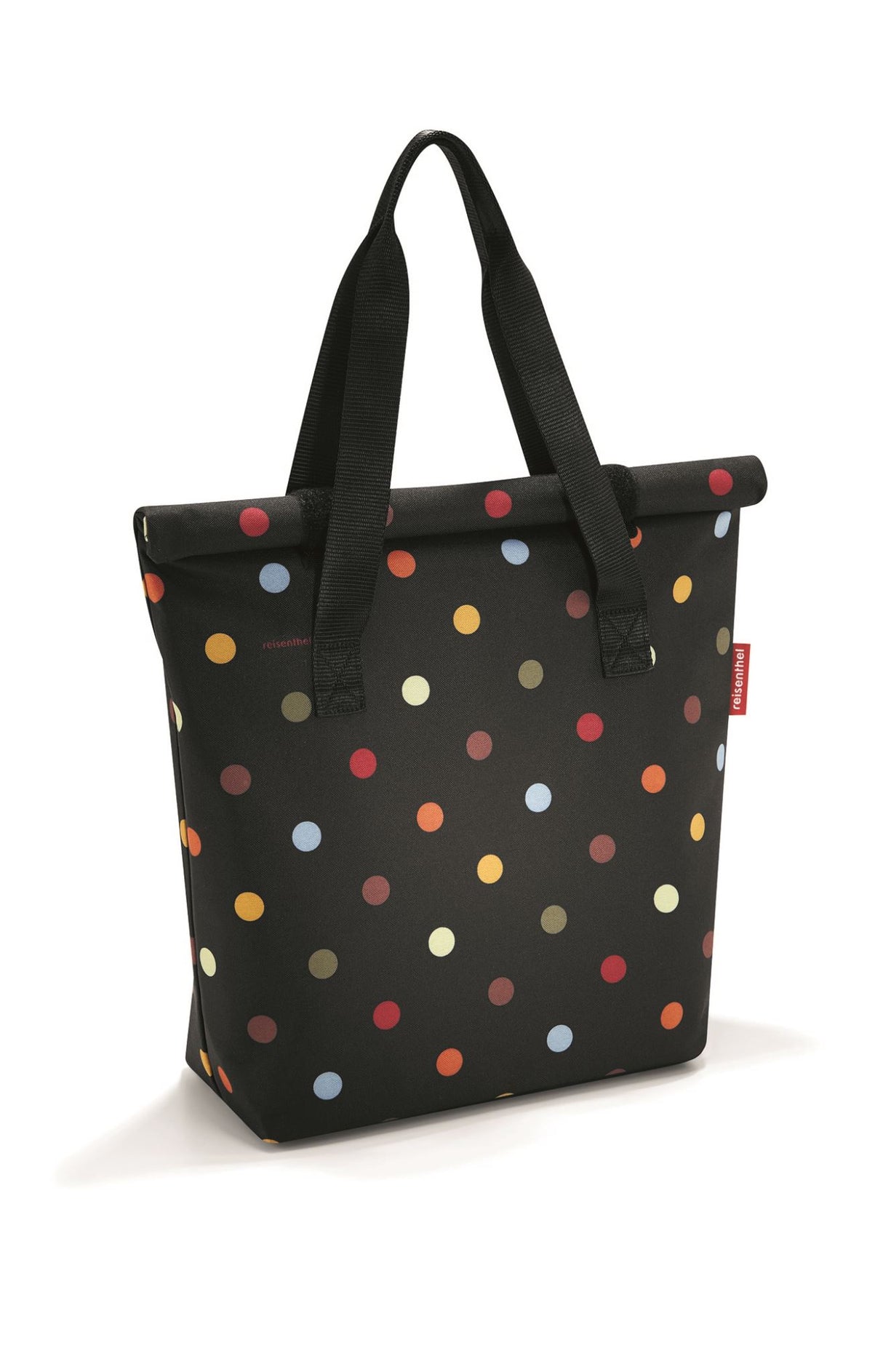 Stylish Reisenthel Fresh Lunch Bag Dots with insulated lining, perfect for keeping warm or cold snacks fresh on the go.