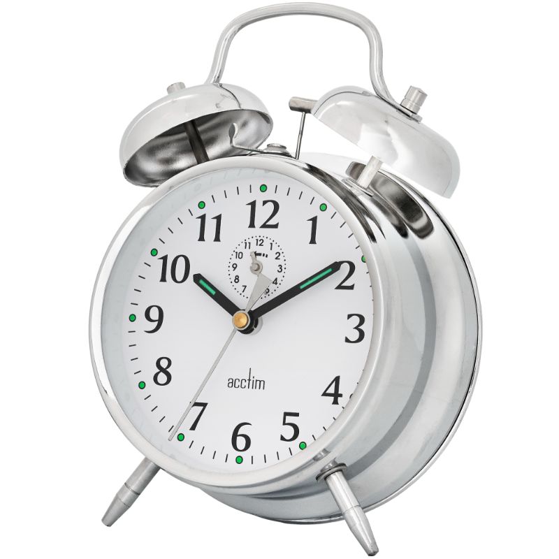 Alarm Clock - Acctim Saxon Chrome Double Bell (16.4cm)