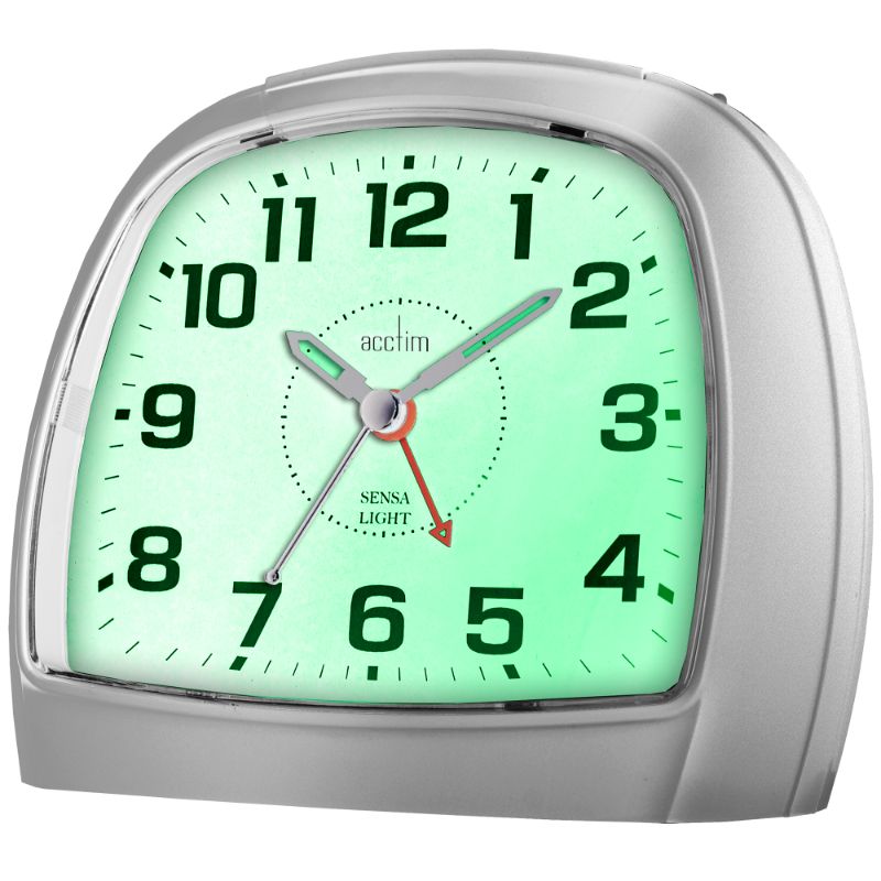 Alarm Clock - Acctim Sensa-Light Three sweep  Silver (15cm)