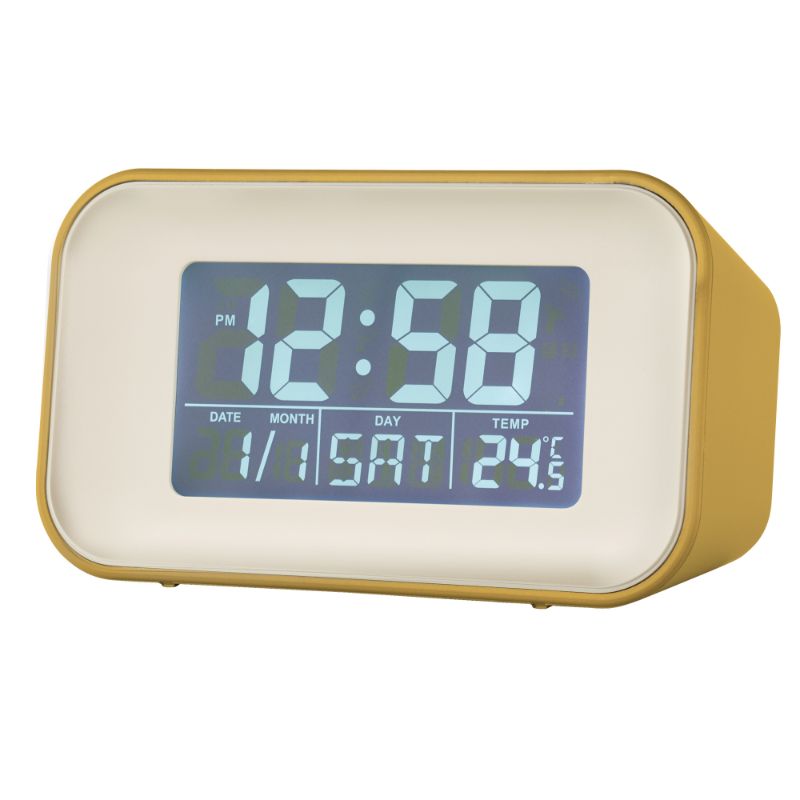 LCD Alarm Clock - Acctim Alta Reflection Mustard (10cm)