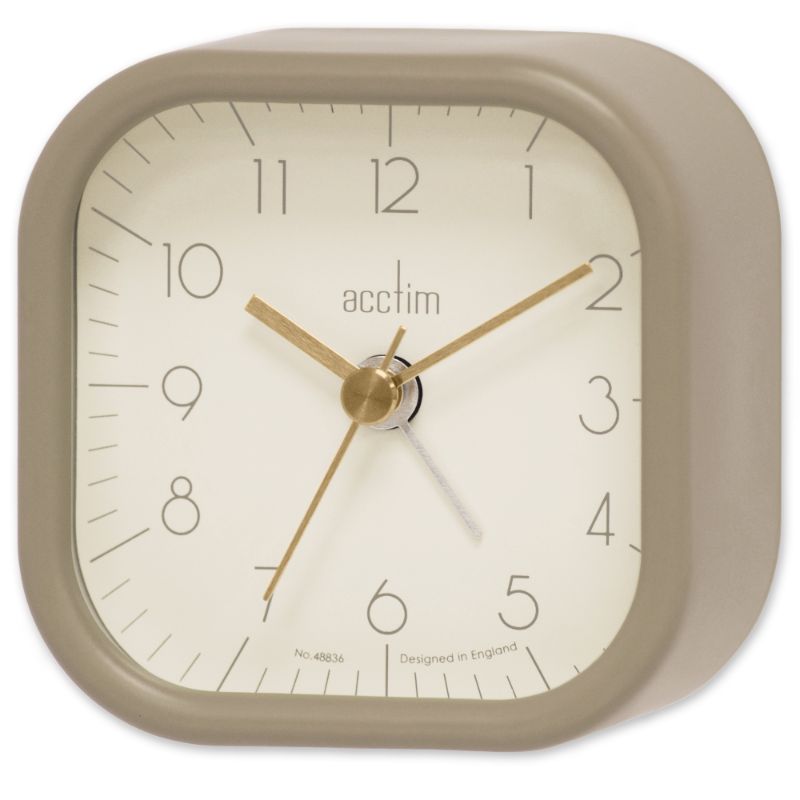 Alarm Clock - Acctim Zak 2 Metal Case Taupe (7.2cm)