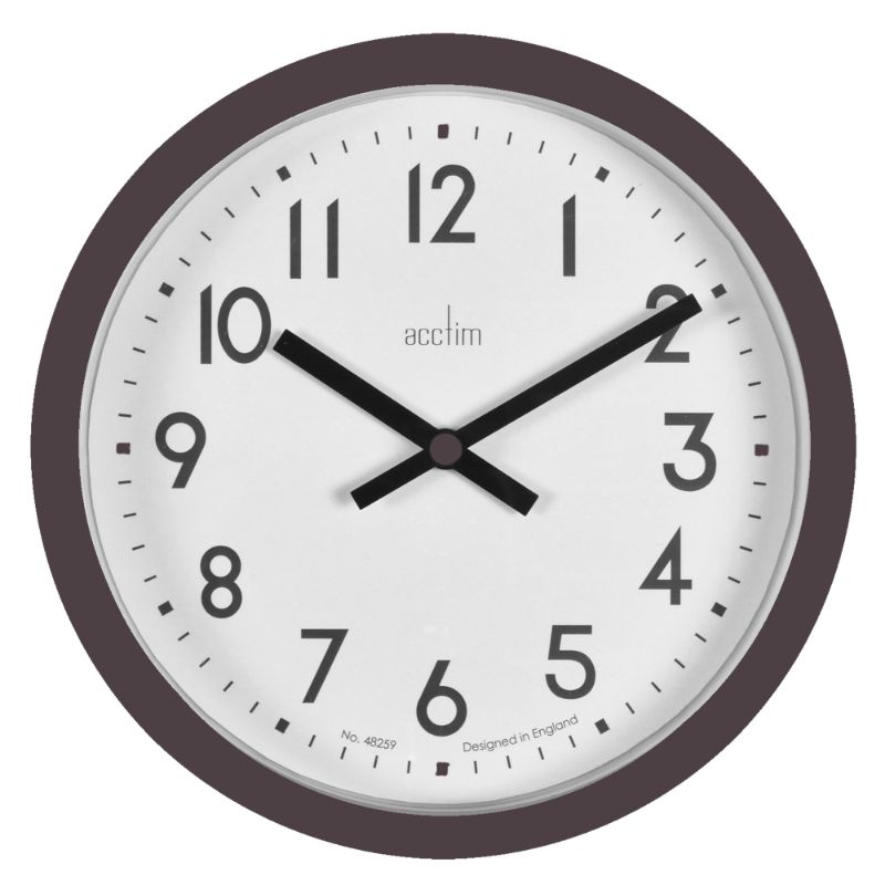 Sleek 20cm soot black wall clock with retro design, glass lens, and quartz movement, ideal for stylish decor in any room.