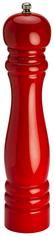 Red 25cm Taylors Eye Witness Pepper Mill with precision grinding mechanism, perfect for enhancing culinary experiences.