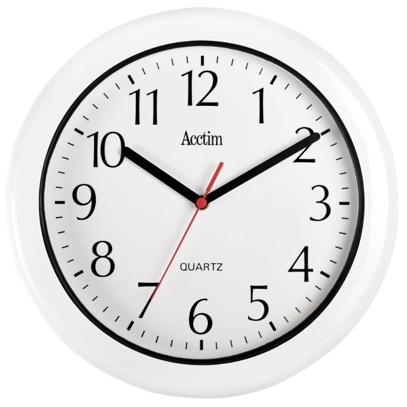 Water and dust-resistant Acctim Oceana Wall Clock, 30.5cm, stylish design for indoor/outdoor use with quartz movement.