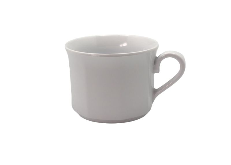 Set of 6 elegant white 250ml melamine mugs, scratch resistant and dishwasher safe, ideal for hot beverages and daily use.