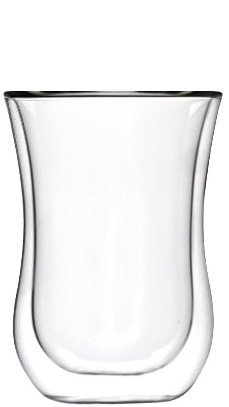 Double-walled Stolzle thermo glasses for hot and cold drinks, crafted from borosilicate glass, elegant and functional.