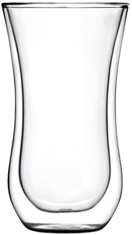 Hand-blown thermo glasses set of 2, 330ml capacity, double-wall design for insulation, ideal for hot and cold beverages.