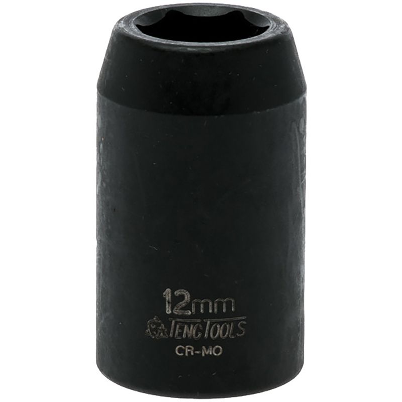 Teng 1/2in Drive Impact Socket 12mm ANSI, durable chrome vanadium steel for automotive repairs and efficient torque transfer.
