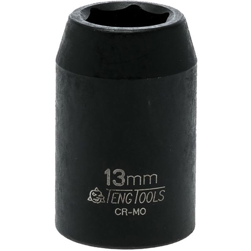 Teng 1/2in Dr. Impact Socket 13mm: Durable chrome molybdenum steel, ideal for heavy-duty automotive tasks and impact wrenches.