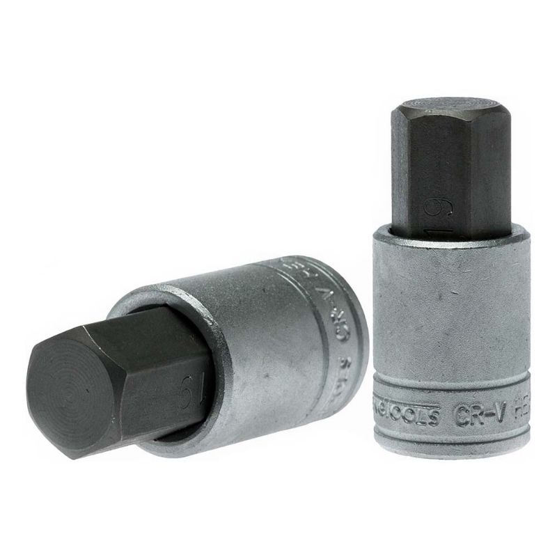 Teng 1/2in dr. bit socket hex 19mm, durable with corrosion-resistant satin finish, perfect for internal hex fasteners.